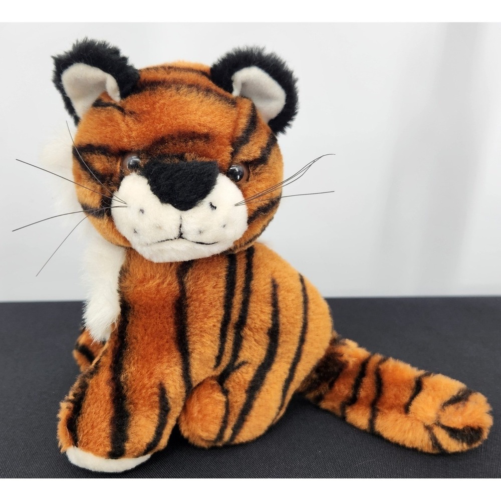 Vintage Hachi Sitting Tiger Stuffed Animal Toy Gift Kids Collectible 7 in